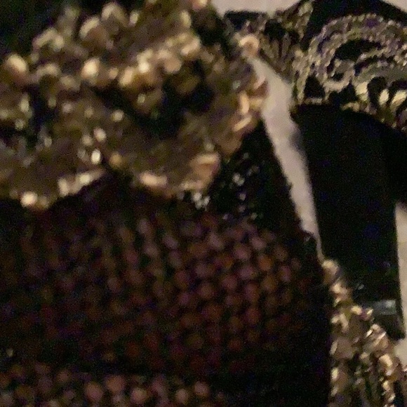 Bamboo booties gold and black mesh lace 9.5 - Picture 10 of 12